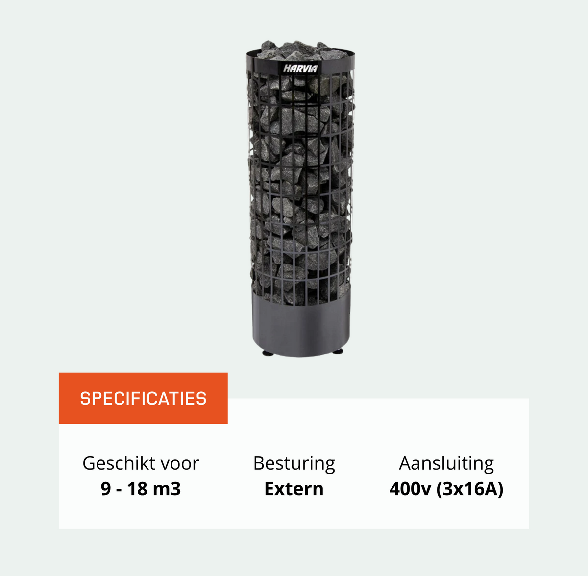 Harvia Cilindro PC110E Black saunakachel 10,8 kW (externe besturing)