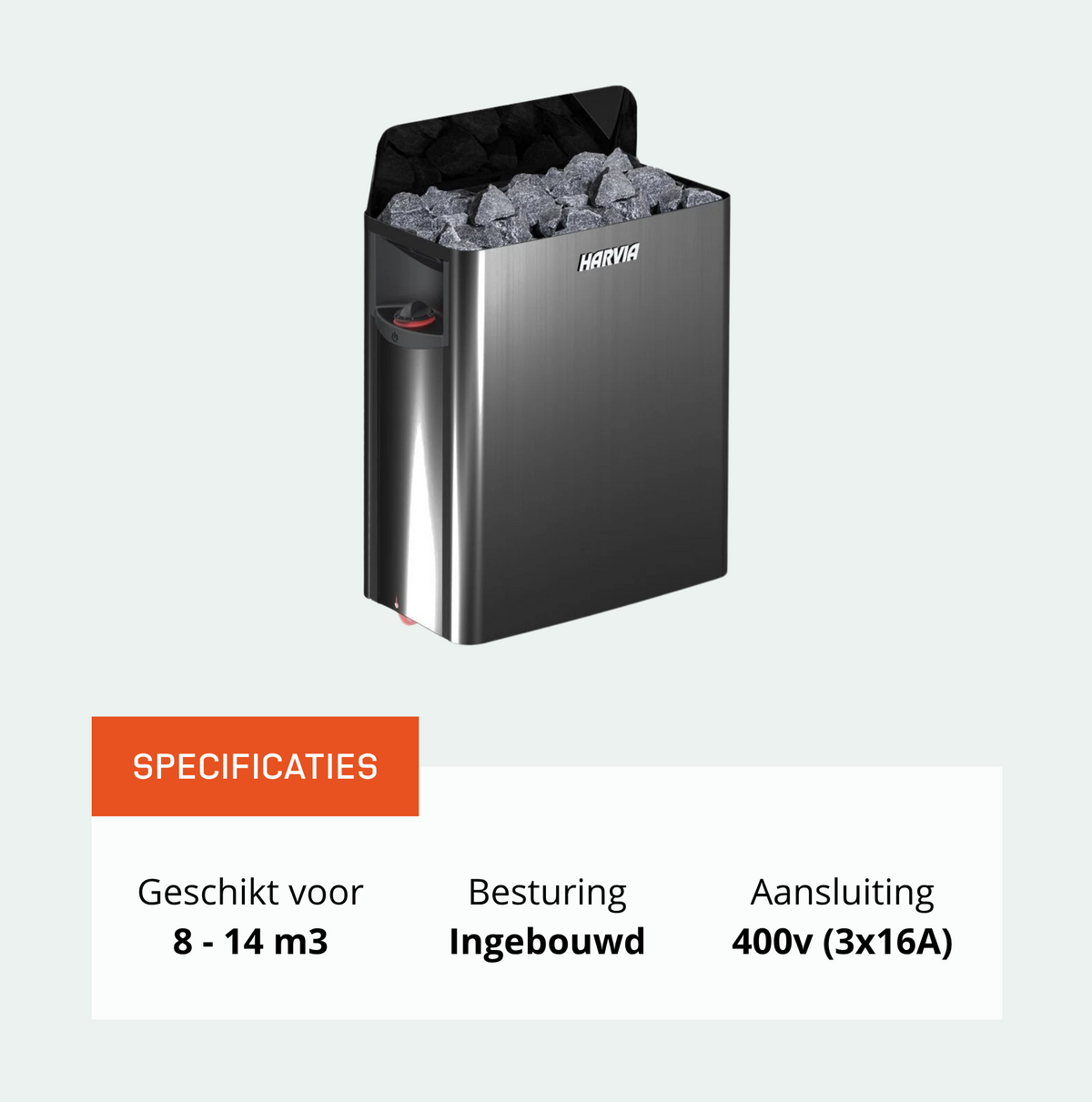 Harvia The Wall SW90 Black saunakachel 9 kW (ingebouwde besturing)