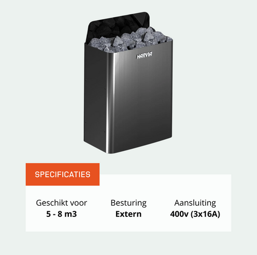 Harvia The Wall SW60E Black saunakachel 6 kW (externe besturing)