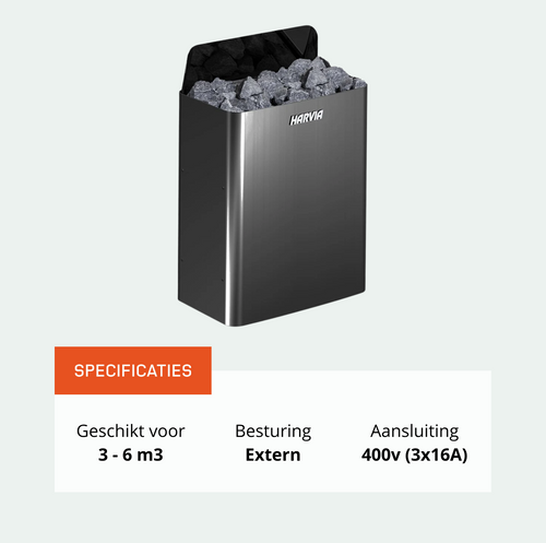 Harvia The Wall SW45E Black saunakachel 4,5 kW (externe besturing)
