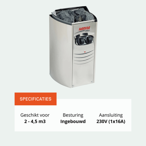 Harvia Vega Compact BC35 saunakachel 3,5 kW (ingebouwde besturing)