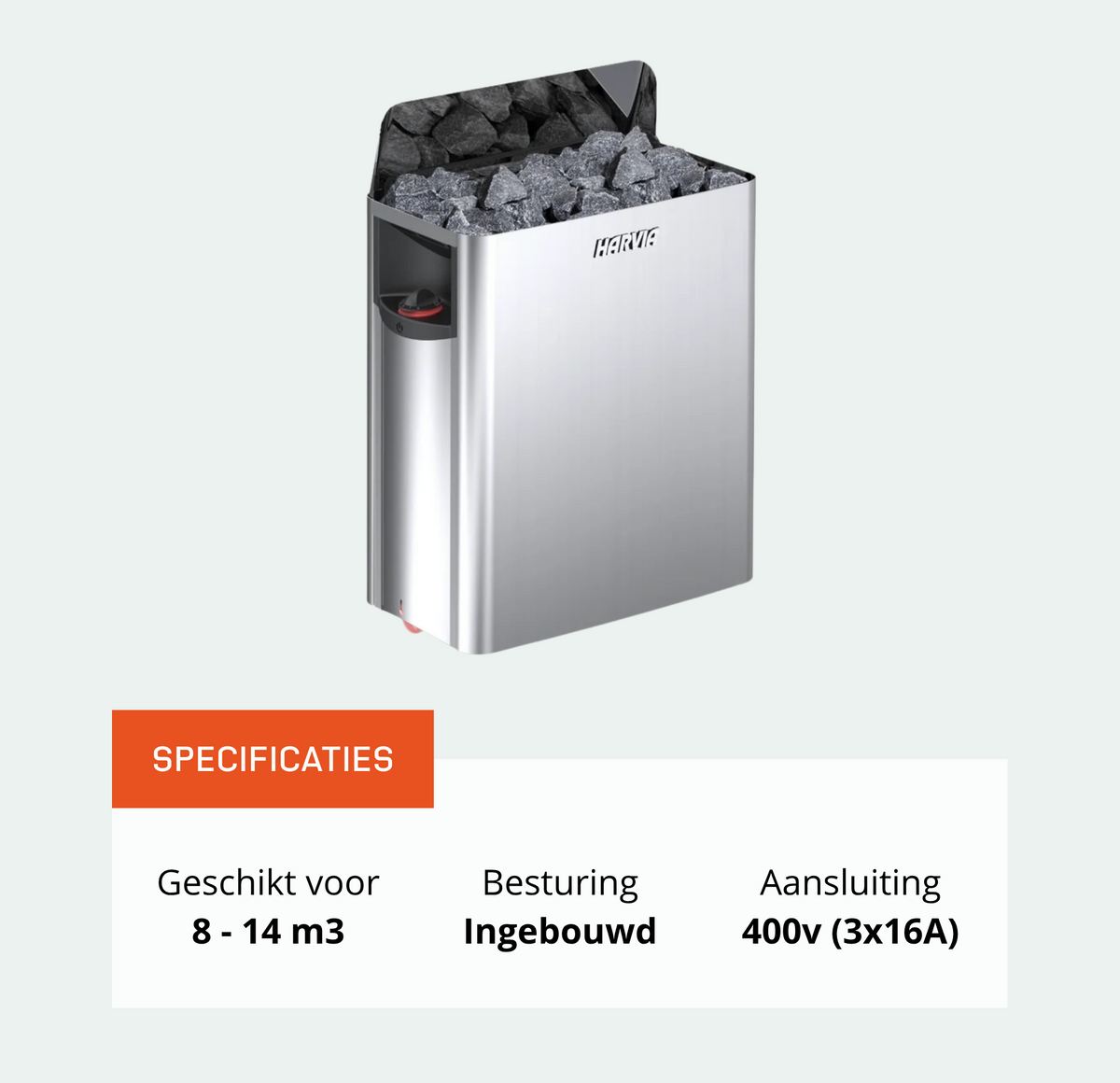 Harvia The Wall SW90 Steel saunakachel 9 kW (ingebouwde besturing)