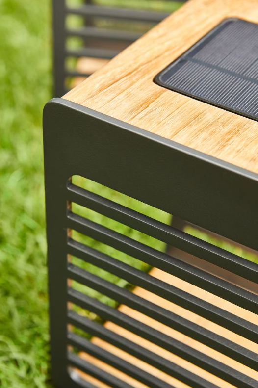 SUNS Eve L tuinlantaarn - teakhout/matt royal grey