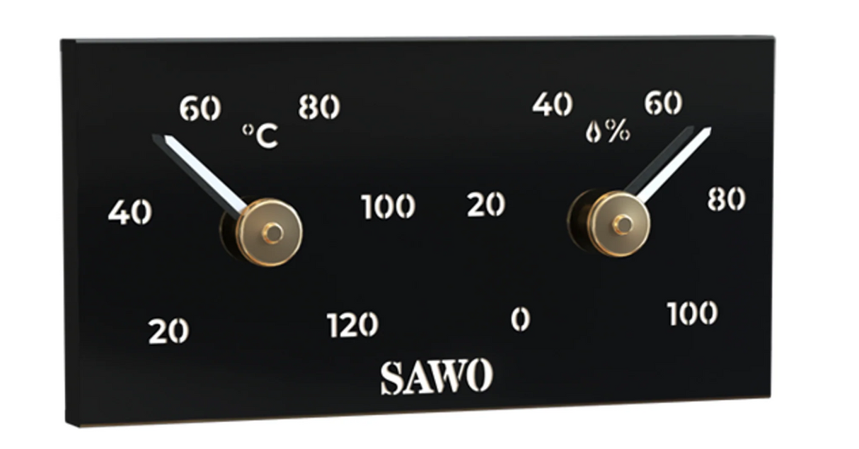 Zwart metalen sauna thermo-hygrometer