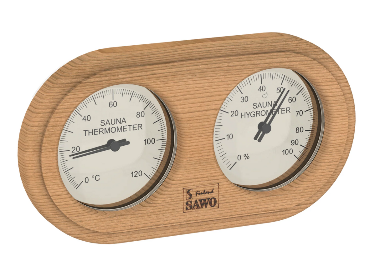 Ovale sauna thermo-hygrometer - Ceder