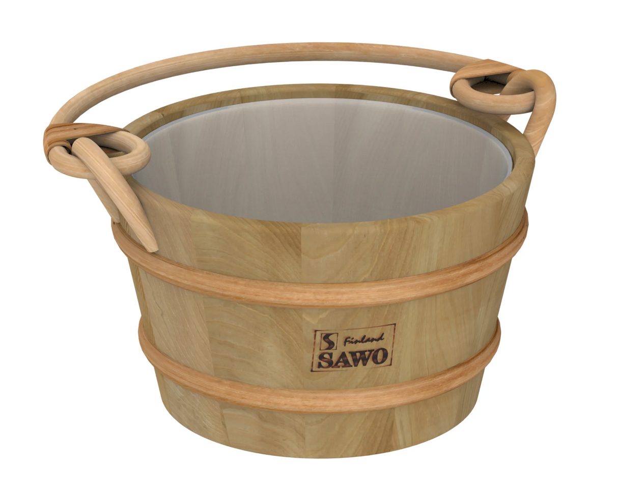Houten sauna emmer (4 liter) met kunststof binnenemmer en handvat - Ceder