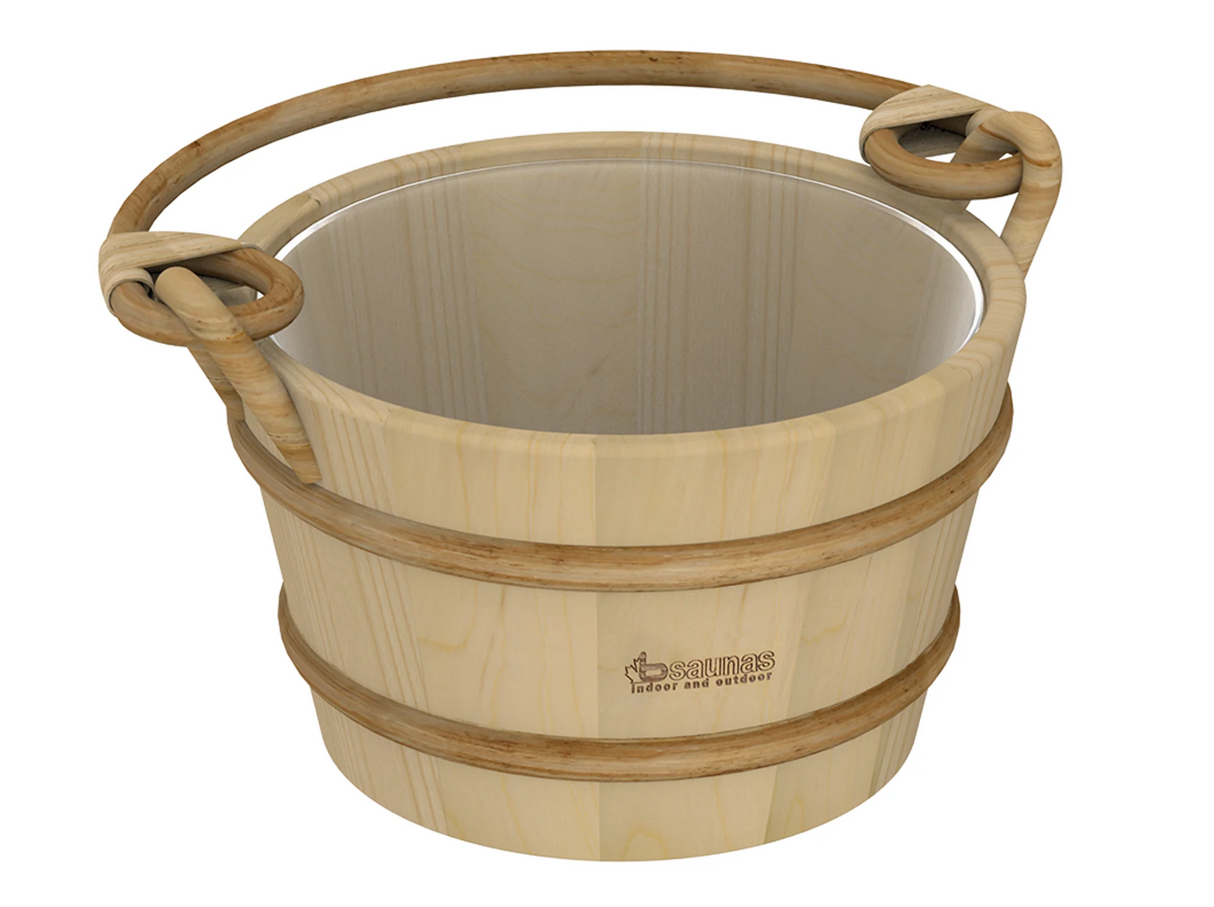 Houten sauna emmer (4 liter) met kunststof binnenemmer en handvat - Pine