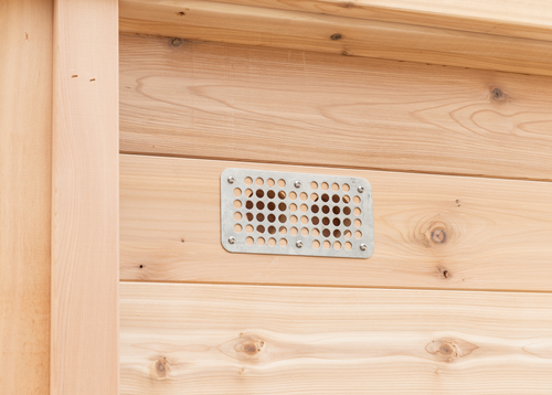 Pure cube outdoor sauna met veranda 262 x 253 cm - Knotty Red Cedar