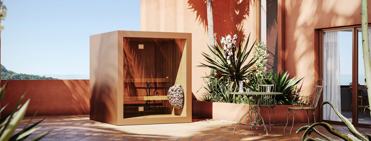 Thermalux Kuubi mix buitensauna - 190 × 214 × 217 cm