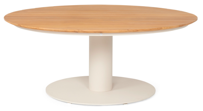 SUNS Grado tafel Ø150 x 75,5 cm - Teak blad / Camel sand frame