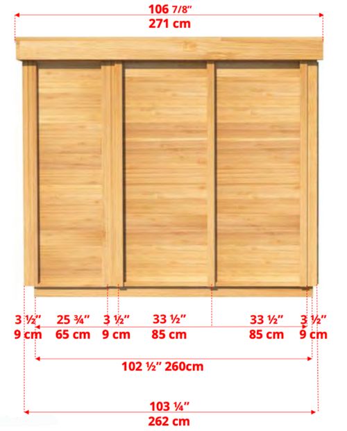 Pure cube outdoor sauna met veranda 262 x 253 cm - Knotty Red Cedar