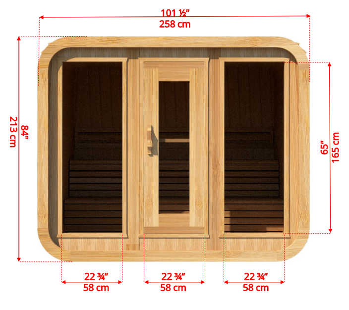 Dundalk Luna Red Cedar Clear sauna 213 x 244 cm (PD)
