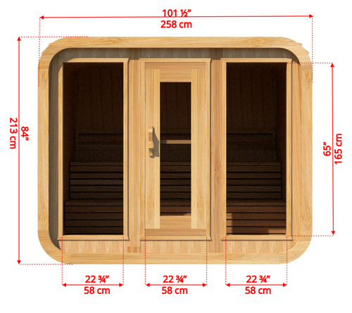Dundalk Luna Red Cedar Clear sauna 213 x 244 cm (PD)