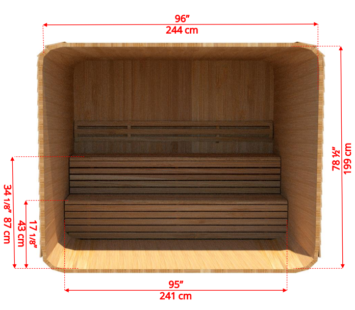 Dundalk Luna Red Cedar Clear sauna 213 x 244 cm (PD)