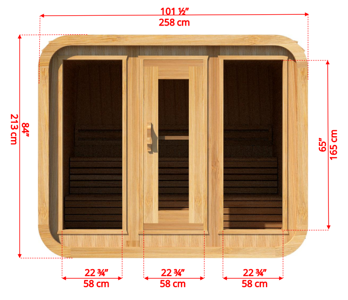 Dundalk Luna Red Cedar Knotty sauna 214 x 244 cm (PD)