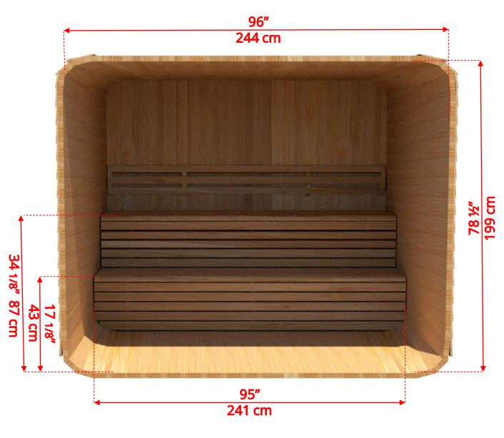 Dundalk Luna Red Cedar Knotty sauna 214 x 244 cm (PD)