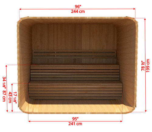 Dundalk Luna Red Cedar Knotty sauna 214 x 244 cm (PD)