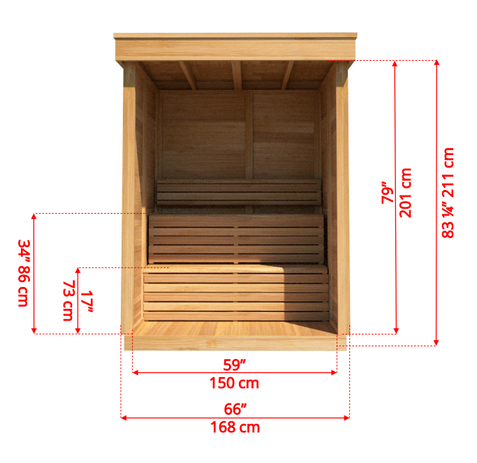 Pure Cube Outdoor sauna 173 x 173 cm