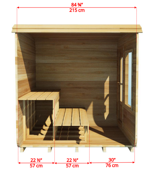 Dundalk Luna sauna white cedar 200 x 200 cm