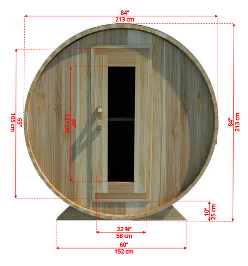 Dundalk barrel sauna Ø213 x 213 cm - Knotty Red Cedar (PD)