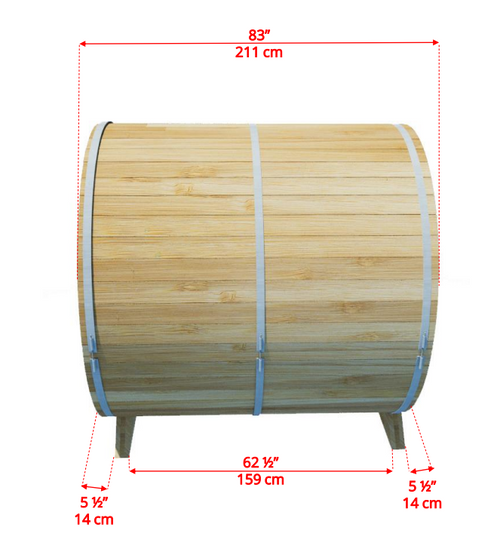 Dundalk barrel sauna Ø213 x 213 cm - Knotty Red Cedar (PD)