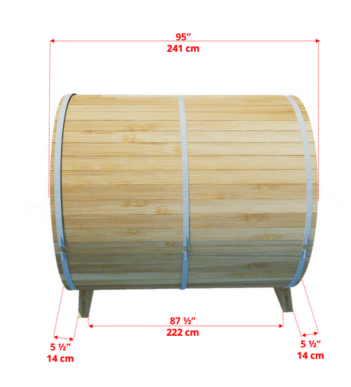 Dundalk Barrel Sauna BS310 - ø214 Knotty Red Cedar (PD)