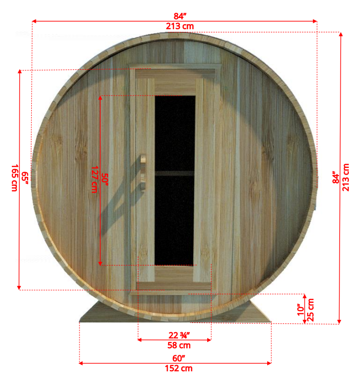 Dundalk Barrel Sauna BS214 - ø214 Clear Red Cedar (PD)