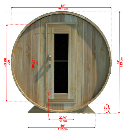 Dundalk Barrel Sauna BS214 - ø214 Clear Red Cedar (PD)