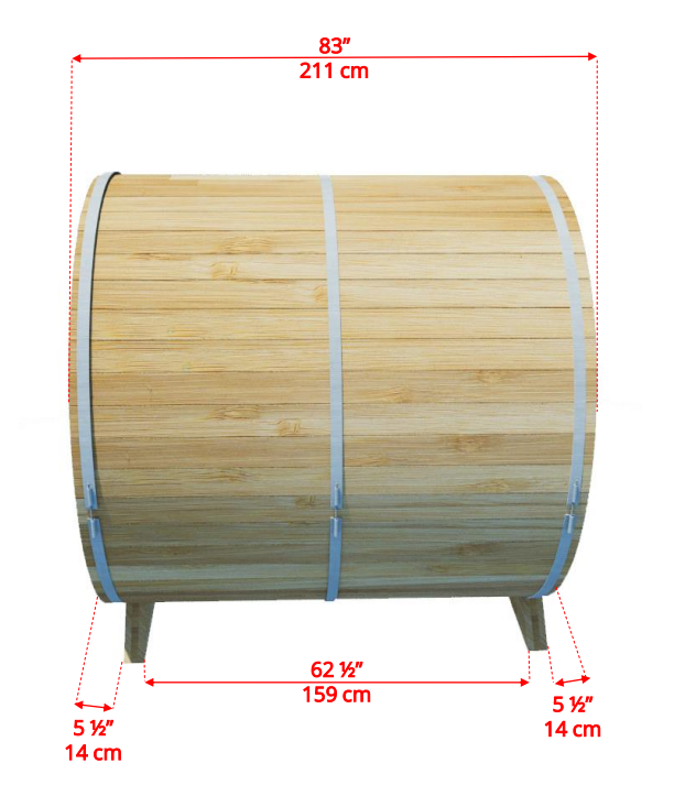 Dundalk Barrel Sauna BS214 - ø214 Clear Red Cedar (PD)