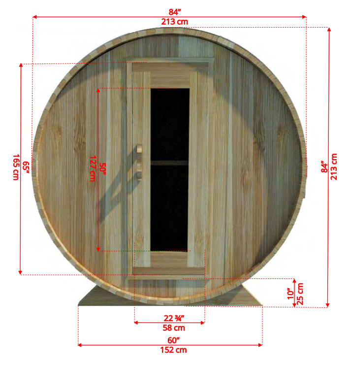 Dundalk Barrel Sauna BS182 - ø182 Clear Red Cedar