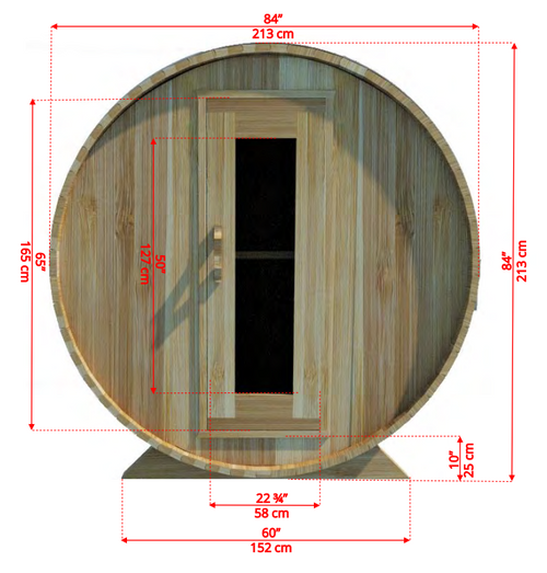 Dundalk Barrel Sauna BS182 - ø182 Clear Red Cedar