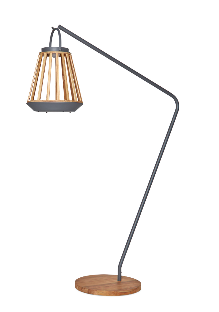 SUNS Jill standaard voor tuinlantaarn – teakhout/matt royal grey
