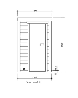 Massieve binnensauna 131 x 101 x 213 cm