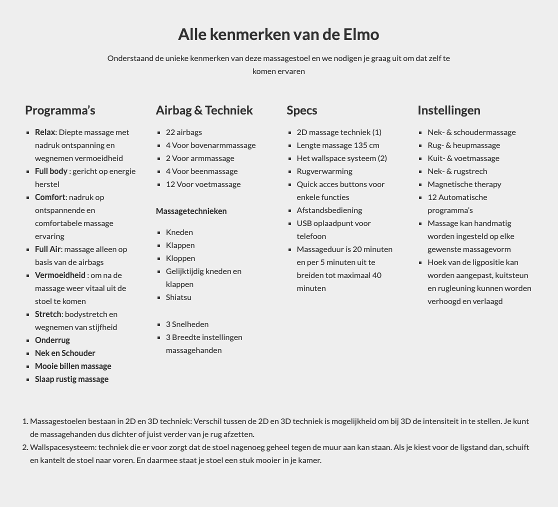 iRest Elmo elektrische massagestoel - beige