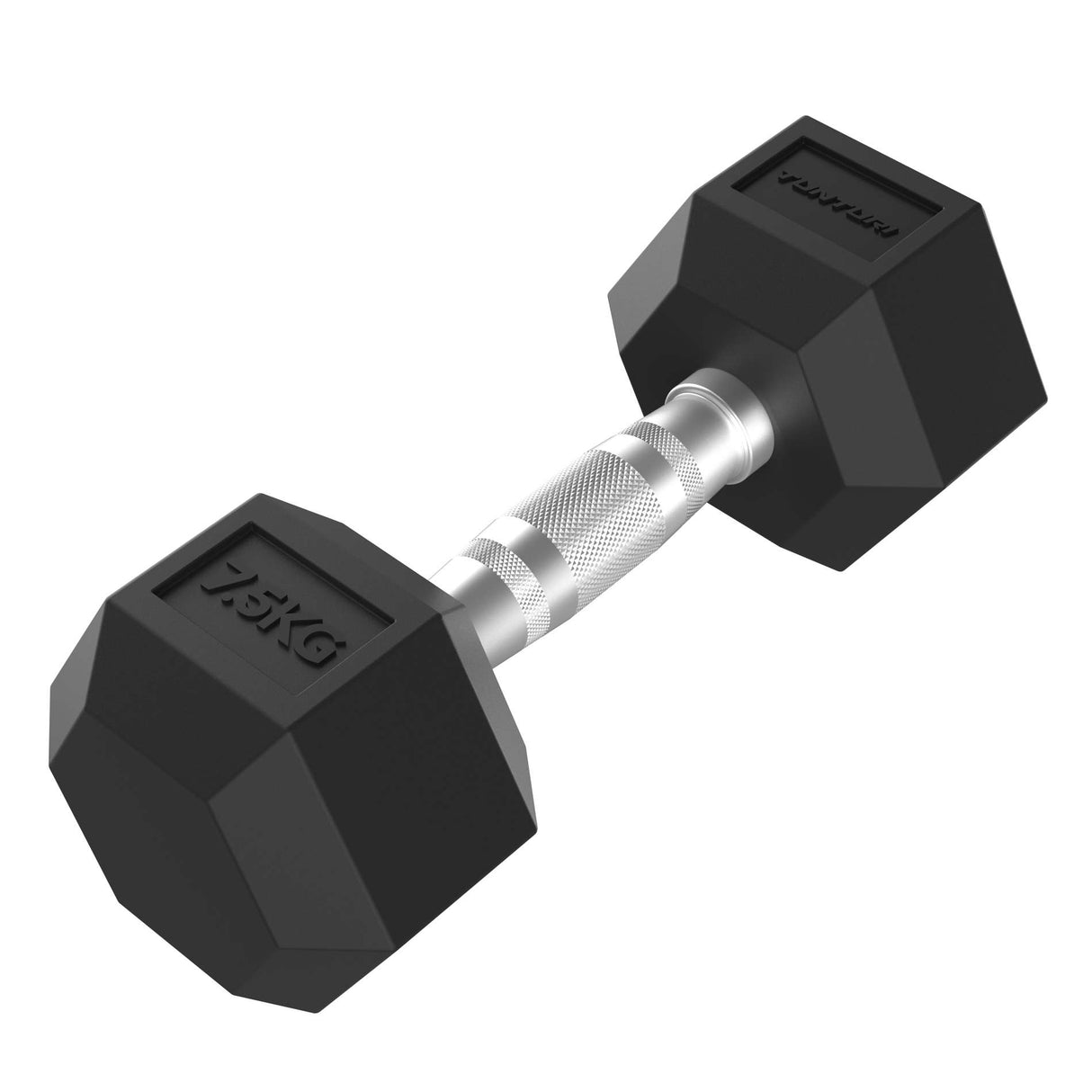 Tunturi Platinum Hex Rubber Dumbbell 2,5 - 30 kg set met Dumbbell Rek