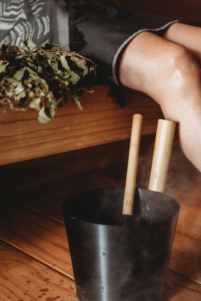 Rento aluminium sauna emmer (5 liter) met staafgreep - Zwart