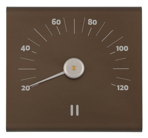 Rento aluminium sauna thermometer vierkant - bruin