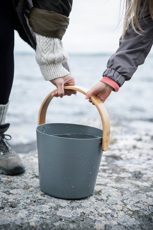 Rento aluminium sauna emmer (5 liter) met handvat - Grijs