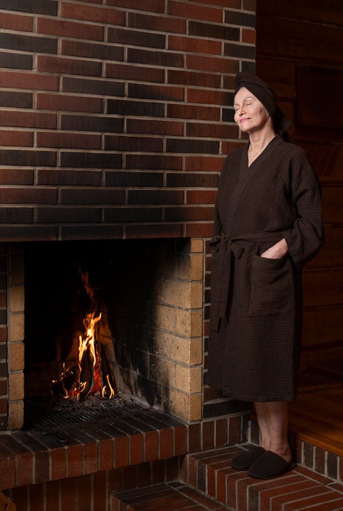 Rento Kenno unisex sauna badjas donkerbruin - S/M