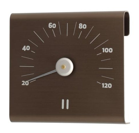 Rento aluminium sauna thermometer vierkant - bruin