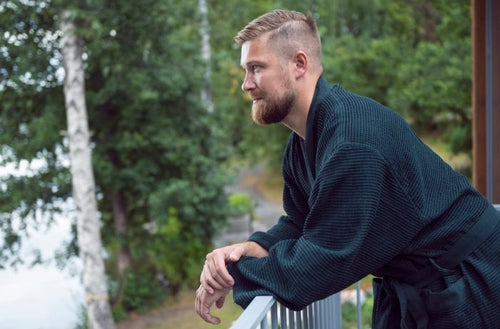Rento Kenno unisex sauna badjas donkergroen - L/XL