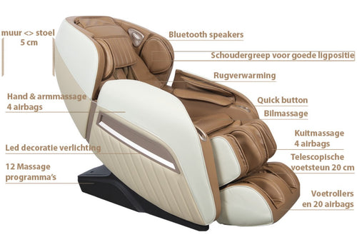 iRest Elmo elektrische massagestoel - beige