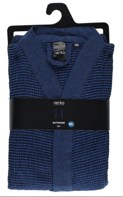 Rento Kenno unisex sauna badjas donkerblauw - S/M