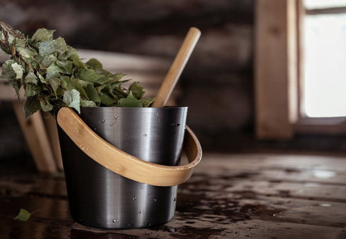 Rento aluminium sauna emmer (5 liter) met handvat - Donker Bruin