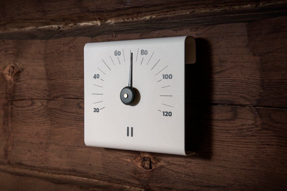 Rento aluminium sauna thermometer vierkant - Wit