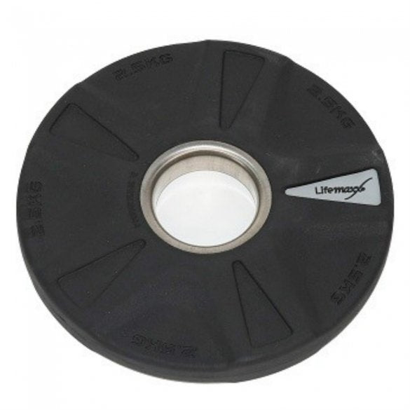Lifemaxx LMX92 50 mm olympische halterschijf rubber 5-grip - 2,5 kg
