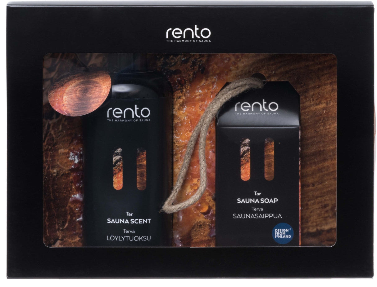 Rento cadeauset - Teer saunageur en sauna zeep