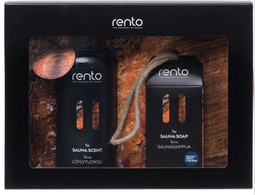 Rento cadeauset - Teer saunageur en sauna zeep
