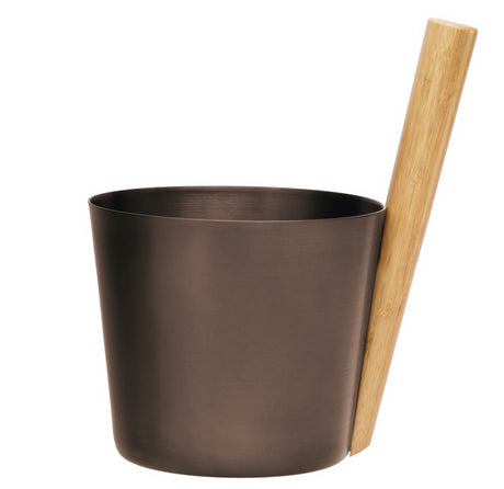 Rento aluminium sauna emmer (5 liter) met staafgreep - Brown/Black