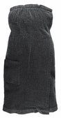 Rento Kenno dames saunakilt 85 x 145 cm - zwart/grijs